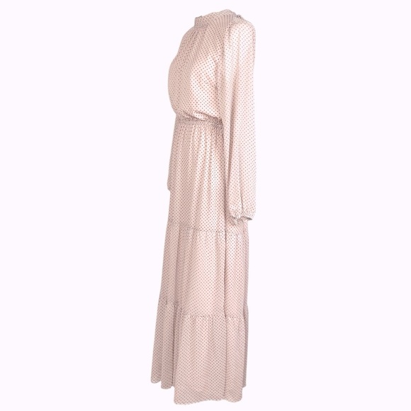 Revolve MinkPink Maxi Dress Medium Spring Tired Swiss Dot Feminine Open Back - Picture 4 of 13